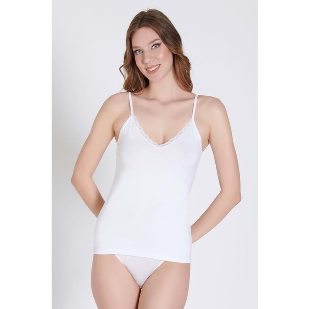 Belinay 0749 Dantelli Bayan Atlet Beyaz L