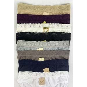 Belinay 6 Adet 04 Kadın Modal Beli Dantelli Külot Ten XL