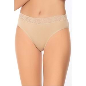Belinay 6 Adet 04 Kadın Modal Beli Dantelli Külot Ten XL