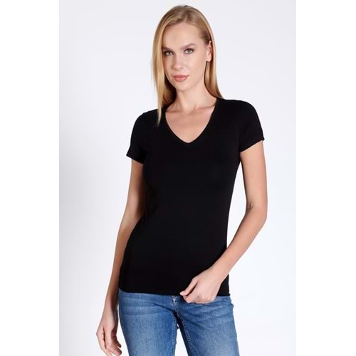 Belinay 0984 Kadın V Yaka Kısa Kollu Body
