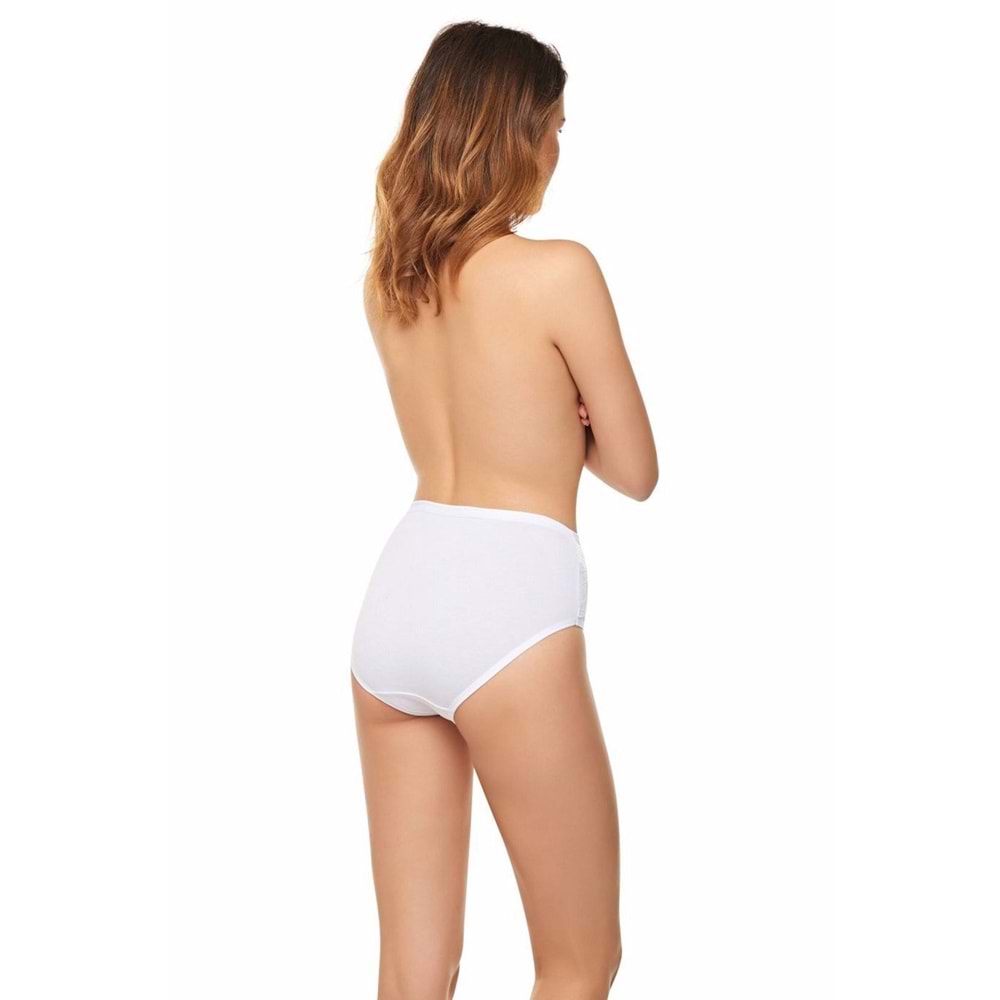 Belinay 018 Dantel Ayrıntılı Bayan Külot Beyaz XL