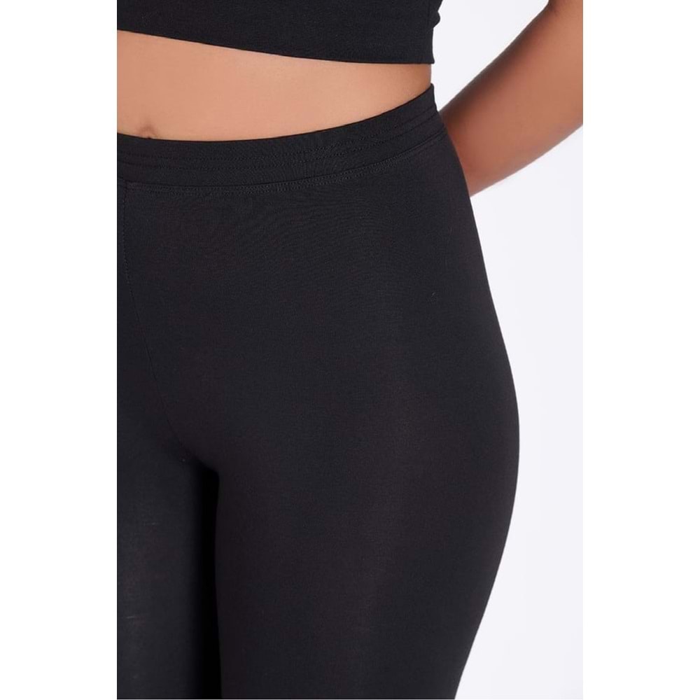 Belinay 0503 Kadın Modal Kapri Tayt Siyah XL