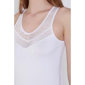 Belinay 0763 Dantelli Bayan Atlet Beyaz L
