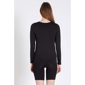 Belinay 0902 Kadın Modal Uzun Kollu Body Siyah XL