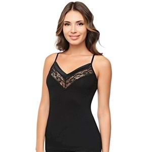 Belinay 1134 Dantelli İp Askılı Atlet Vizon M