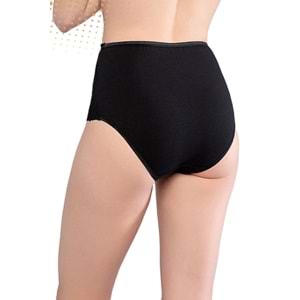 Belinay 3037 Önü Dantel Yüksek Bel Bato Külot Siyah L