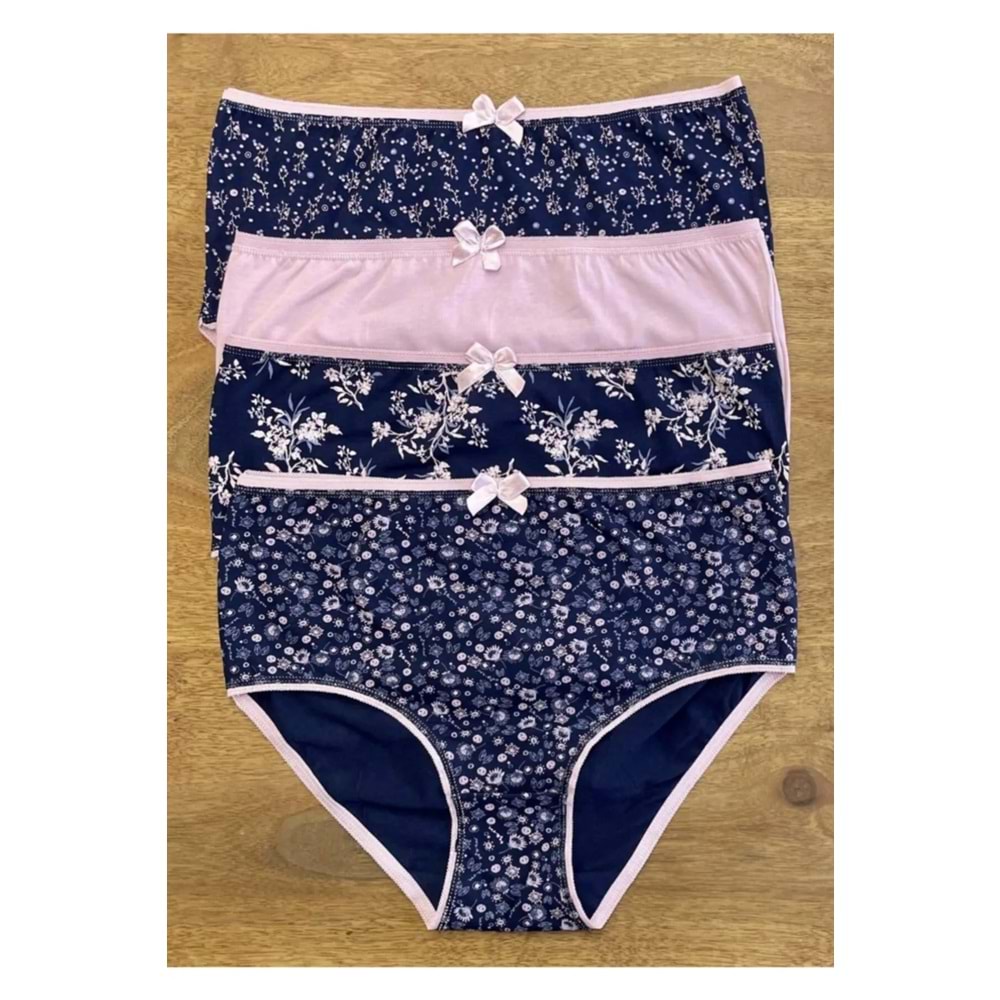 Belinay 3505 Kadın Yüksek Bel Bato Külot 4lü Paket Desenli XL