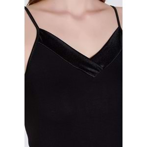 Belinay 6011 Kadın İp Askılı Viscose Atlet Siyah M
