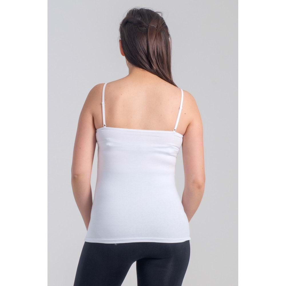 Belinay 6015 Kadın Önü Çelik Desen Atlet Beyaz M