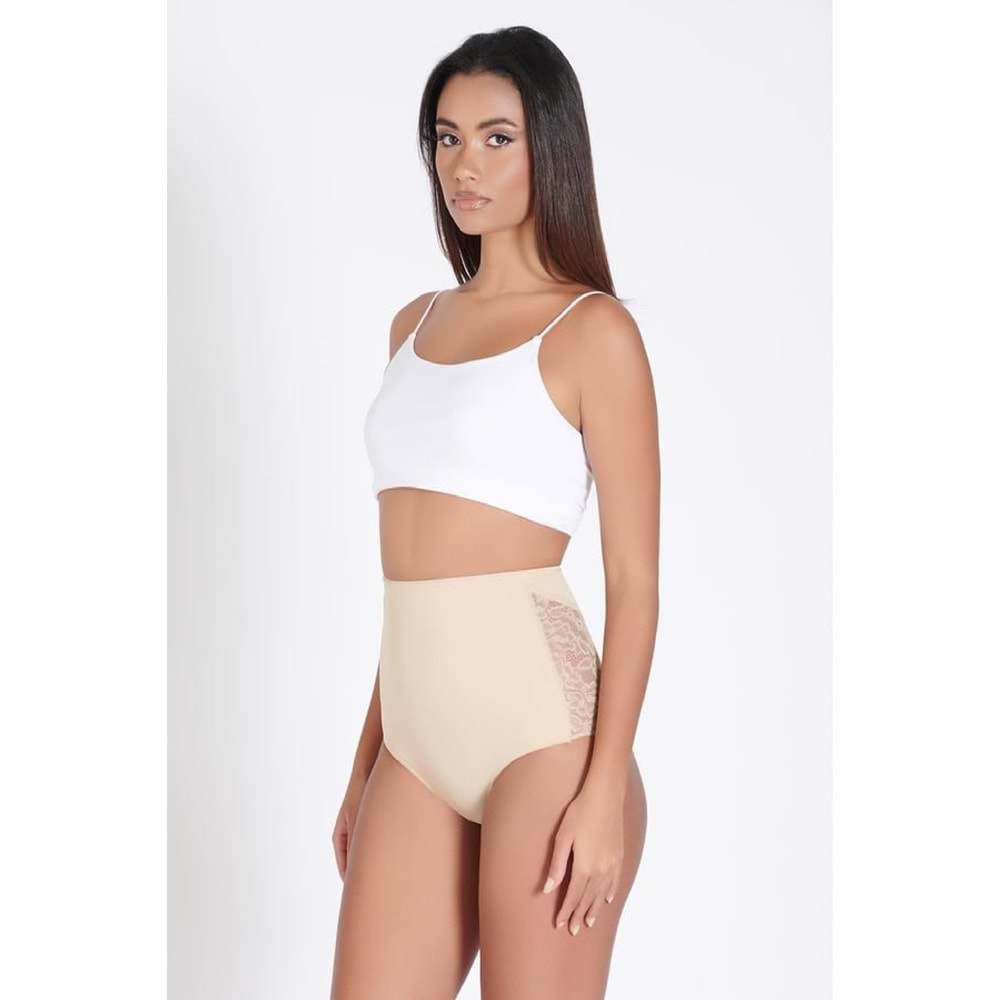 Belinay 0219 Arkası Dantel Bayan Korse Külot Ten XL