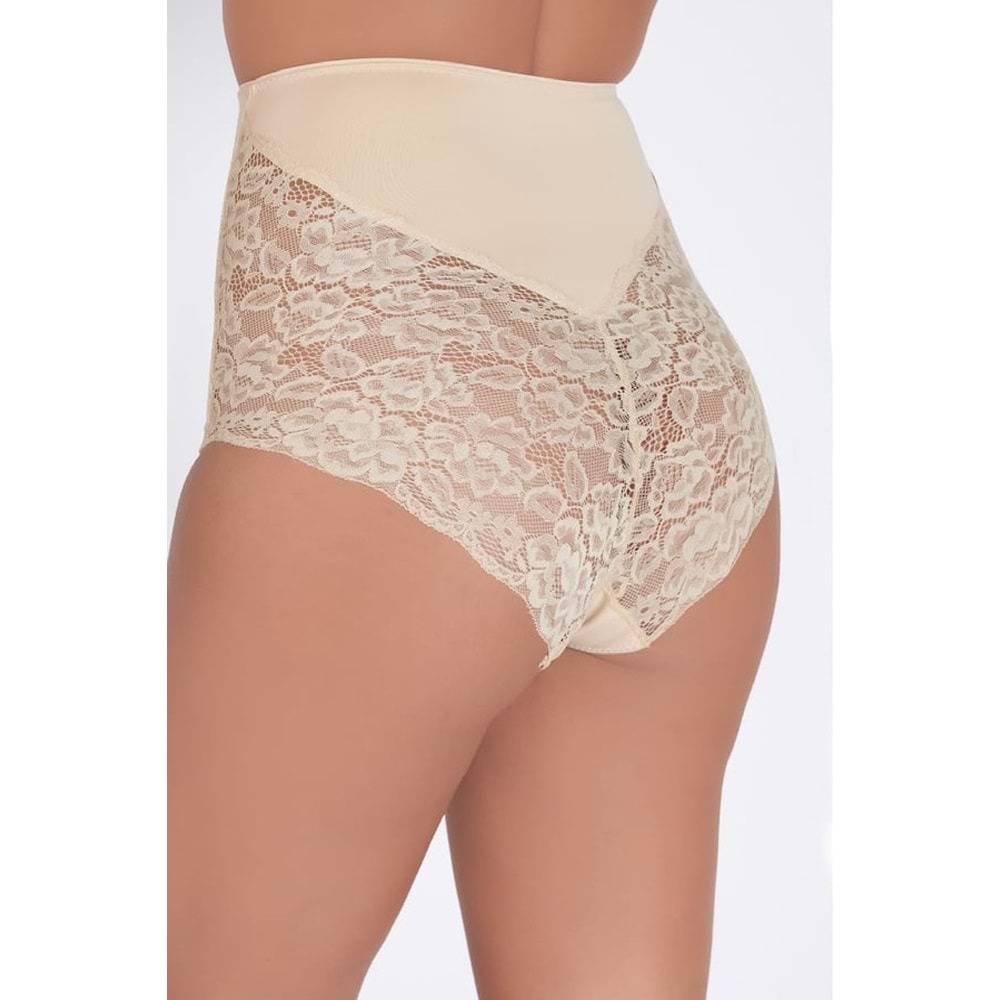 Belinay 0219 Arkası Dantel Bayan Korse Külot Ten XL