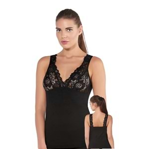 Belinay 0691 Dantelli Kadın Atlet Beyaz L