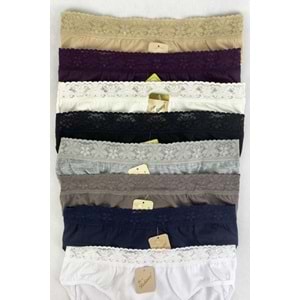 Belinay 6 Adet 04 Kadın Modal Beli Dantelli Külot Ten M